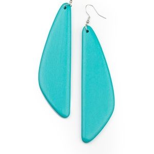Blue Wood Earrings